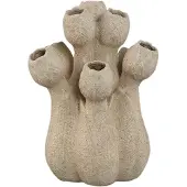 Ptmd Ellodie Cream Ceramic Tulip Shaped Tulip Vase M