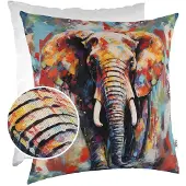 ANRO Sierkussen Olifant 40x40cm – Gobelin Digitale Druk Inclusief Vulling Kunst Bank Woonkamer