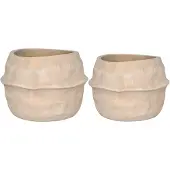 Ptmd Kendra Natural Terracotta Pot With Wave Border SV2