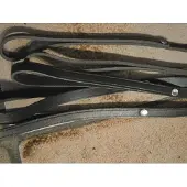 Hunter standaard hondenlijn spaltleer zwart 1 mtr. 10 mm