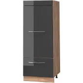 Vicco Opbergkast Fame-Line, Antraciet Hoogglans/Goudkleurig Eiken, 60 cm