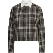 Esqualo Blouse short check strass Antraciet dames