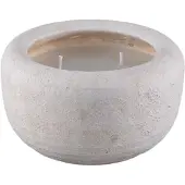 Ptmd Sarai White Cement Outdoor Candle Rounded L