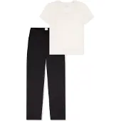 Schiesser Pyjama 'Mix & Relax' zwart / wit