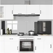 vidaXL Keukenachterwand 2 st Donkergrijs 110 x 60 cm gehard glas