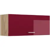 Vicco Hangkast R-Line, Rode hoogglans/Goudkleurig Eiken, 100 cm Plat
