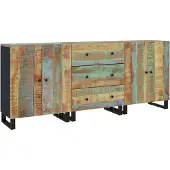 vidaXL 3 st Dressoir massief gerecycled hout