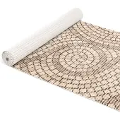 ANRO Badmat Mozaïek Beige 65x140cm Antislip Douchemat Afwasbaar Sneldrogend