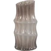 Ptmd Anvi Cream Solid Glass Vase Angular Shaped Round L