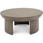 Idimex Salontafel KUMASI, rond, 90 cm, van mangohout – grijs