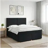 vidaXL Boxspringbed met matras met hoofdeinde Zwart 180 x 200 cm Stof