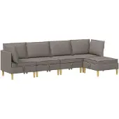 vidaXL Modulaire Sofa Set met Opslag 5 st Taupe Stof