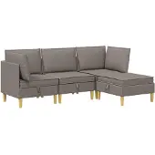 vidaXL Modulaire Sofa Set met Opslag 4 st Taupe Stof