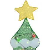 vidaXL Verlichte Kerstboom met 3 Geschenkdozen 2D Warm Wit Meerkleurig
