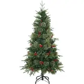 vidaXL Kunstmatige Hinged Kerstboom Groen 120 cm PVC, PE en Staal