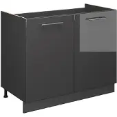 Vicco Wastafelkast Fame-Line, Antraciet Hoogglans/Antraciet, 100 cm zonder werkblad