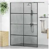 vidaXL Inloopdouchewand Zwart 140 x 195 cm gehard glas