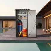Sonstiges Tuinhuis met 2 legplanken, afmetingen 3x2 voet, zwart, afsluitbaar en weerbestendig