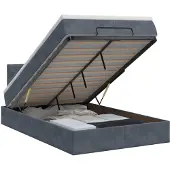 vidaXL Ottoman bed met matras Donkergrijs 120 x 200 cm Fluweel