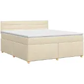 vidaXL Boxspringbed met matras Crèmekleurig 180 x 200 cm Stof