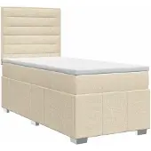 vidaXL Boxspringbed met matras Crèmekleurig 100 x 200 cm Stof