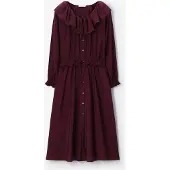 Sissy-Boy Donkerrode maxi jurk met ruffle kraag | Maat: XS