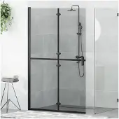 vidaXL Inloopdouche wand Zwart 120 x 6,5 x 190 cm