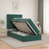 vidaXL Opslag bed met matras Donkergroen 90 x 200 cm Fluweel