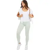 Brave Soul Dames/Dames Legging Zijgestreept (Mint/Wit)