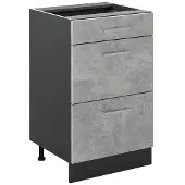 Vicco Keukenonderkast R-Line, Beton/Antraciet, 50 cm zonder werkblad