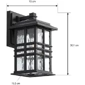 LINDBY Wandlamp buiten Eliosa, dimbaar, zwart, Kunststof, Landelijk, Wandlamp buiten