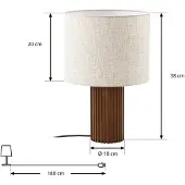 LINDBY Tafellamp Kimiko, hout donker, Woon-/ Eetkamer, Hout, Scandinavisch, Tafellamp