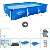 Bestway Steel Pro, rechthoekig zwembad - 300x201x66 cm - 8-delig - S21545