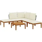vidaXL 6 st Massief acaciahout & touw Naturel