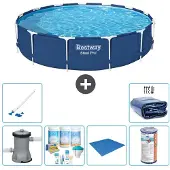 Bestway Steel Pro, ronde opblaasbare zwembad - 396x84 cm - 7-delig, model S21612
