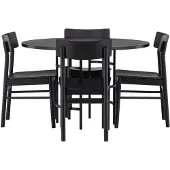 Ebuy24 Copenhagen eethoek eettafel zwart 4 stoelen zwart.