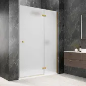 Polysan Globe nisdeur met vast paneel 80cm mat glas rechts goud mat