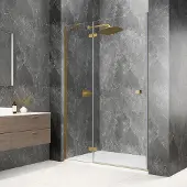 Polysan Globe nisdeur met vast paneel 120cm helder glas links goud mat