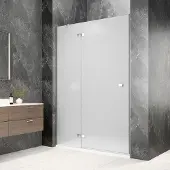 Polysan Globe nisdeur met vast paneel 80cm mat glas links chroom