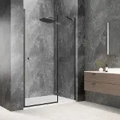 Polysan Globe nisdeur met vast paneel 100cm helder glas rechts gunmetal
