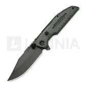 We Knife Muster vouwmes, Olive Gray Titanium, Stonewash