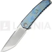 We Knife Capstan vouwmes, Blue Terrain Titanium, Hand Polished Satin
