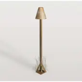 MORETTI Luce Sokkellamp buiten Silva Disk, brons / oud-messing, Messing, Landelijk, Sokkellamp