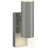 vidaXL Buitenwandlamp Zilver 7 x 10 x 22 cm Roestvrij Staal en Glas