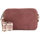 Ted Baker Leren schoudertas Shayann Webbing Suede Crossbody Camera Bag Pink roze