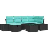 vidaXL Bankstel 3 st poly rattan