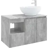 vidaXL Badkameraccessoireset, 2 stuks, betonkleur, houtvezel