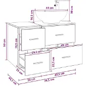 vidaXL Badkamerkast set, 2 stuks, zwart eikenfineer