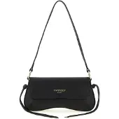 Twinset Zwarte Leren Schoudertas