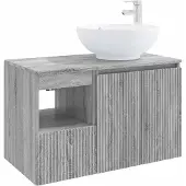 vidaXL Badkamerkast set, 2 stuks, grijs Sonoma, houtfineer